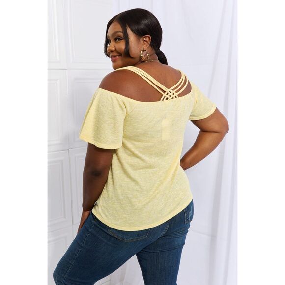 Culture Code On The Move Full Size Off The Shoulder Flare Sleeve Top In Sand Ye - Picture 2 of 9